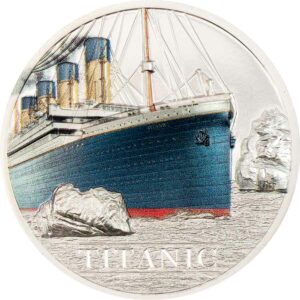 2022 Cook Islands 1 Ounce Titanic Ultra High Relief Colored Silver Proof Coin