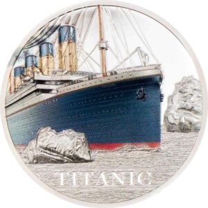 2022 Cook Islands 3 Ounce Titanic Ultra High Relief Colored Silver Proof Coin