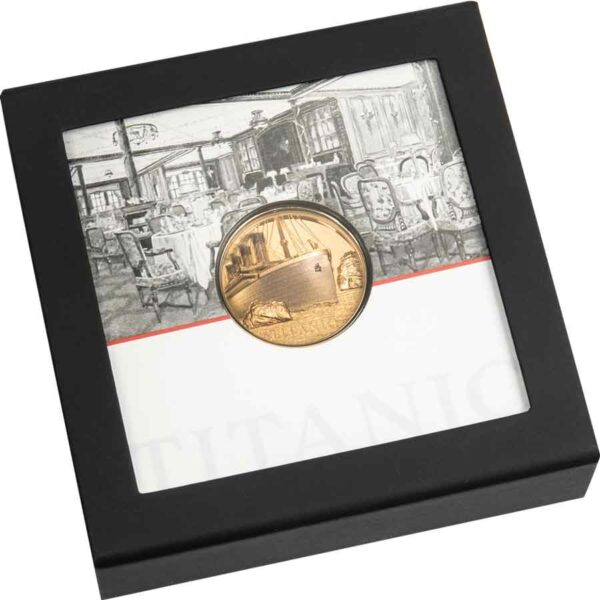 2022 Titanic 1 oz Ultra High Relief Colored Gold Proof Coin