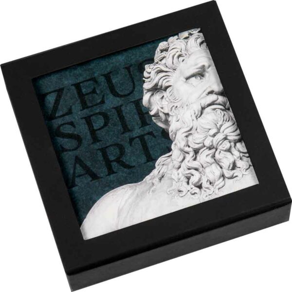 2022 Cook Islands 3 Ounce Zeus Father of Gods Gilded Silk Finish Silver Coin