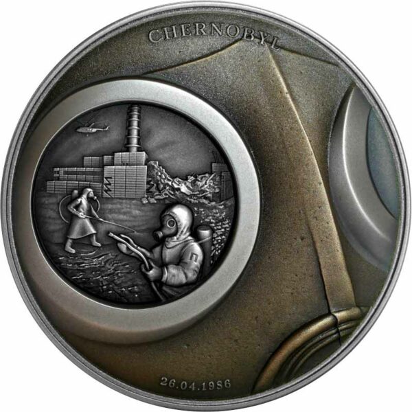 2021 Niue 2 Ounce Human Tragedies - Chernobyl Antique Finish Silver Coin