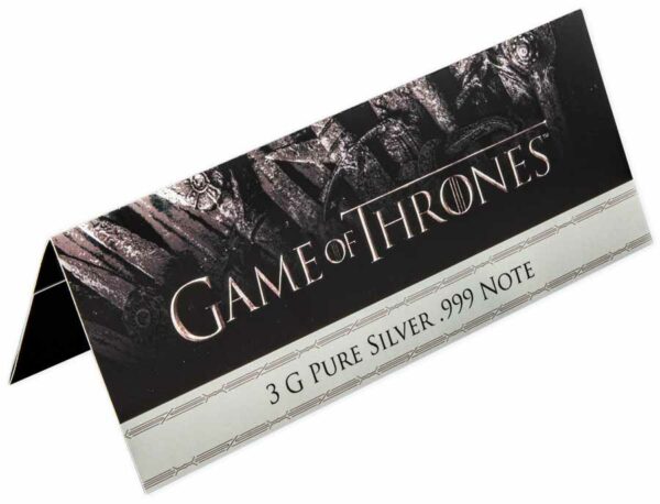Samoa 3 Gram Game of Thrones Licensed Minted Silver Bank Note