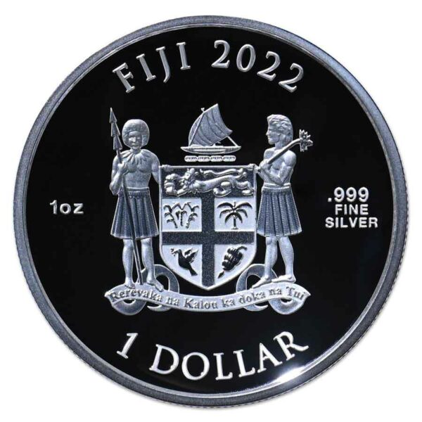 2022 Fiji 1 oz Blue Marble Domed Color Silver Proof Coin