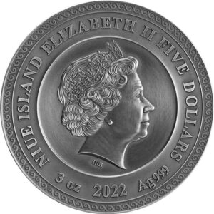 2022 Niue 3 Ounce Helios Divine Faces of the Sun Silver Coin