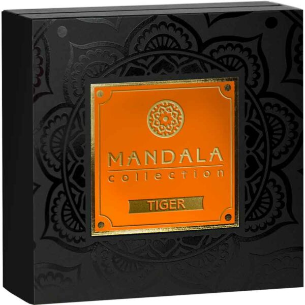 Mandala Art Collection - Tiger 2 oz Antique Finish Silver Coin