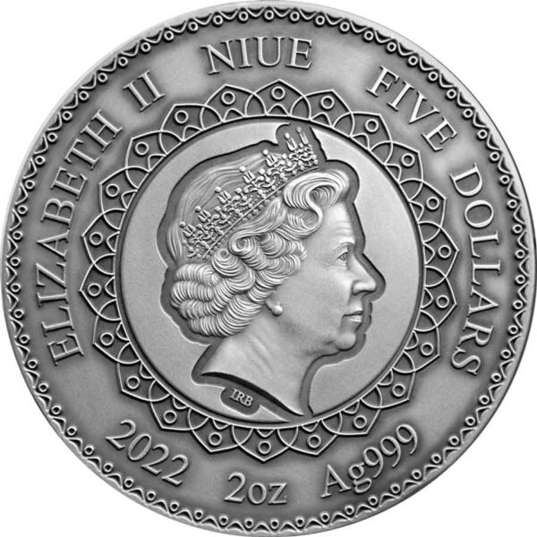 2022 Niue 2 oz Mandala Collection Tiger Color Silver Coin