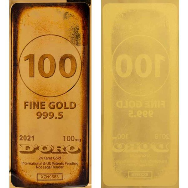 2021 Aurum 1/10th Gram Gold Bar 24K Gold Note