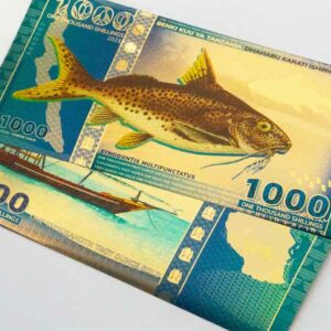 2021 Tanzania Aurum 1/1000 oz Lake Tanganyika Catfish 24K Gold Bank Note