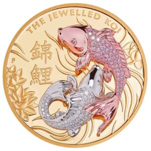 2022 Australia 10 Ounce Jewelled Koi Pave Diamond Gold Proof Coin
