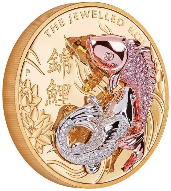 2022 Australia 10 Ounce Jewelled Koi Diamond Set Gold Proof Coin