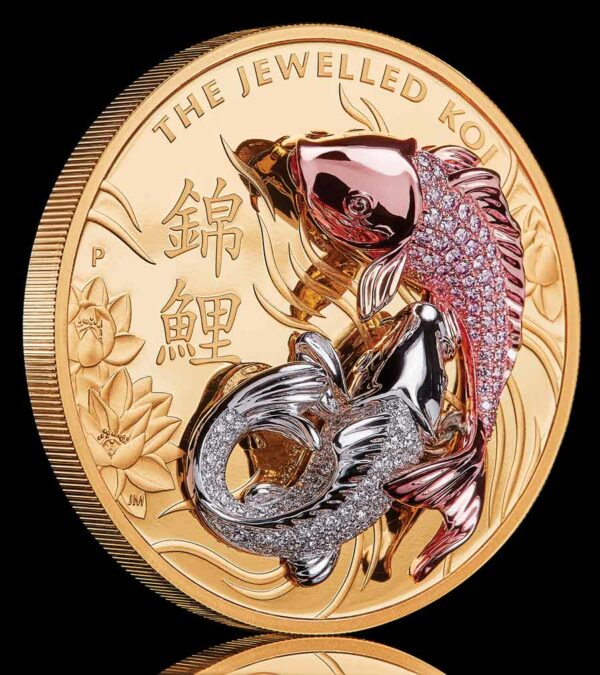 2022 Jewelled Koi Diamond Set 10 oz Gold Proof Coin