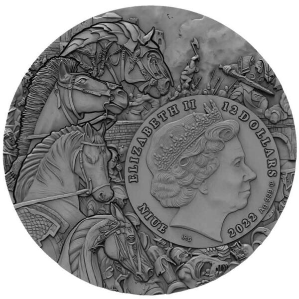 2022 Niue 5 oz Four Horsemen of the Apocalypse Ultra High Relief Silver Coin