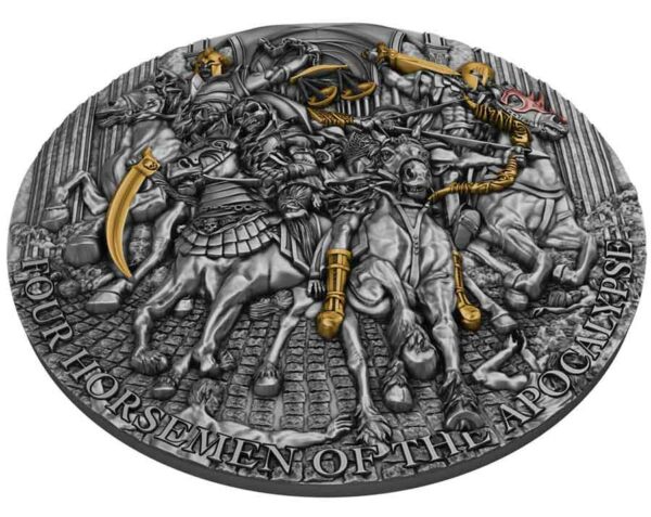 Four Horsemen of the Apocalypse 5 oz Ultra High Relief Silver Coin