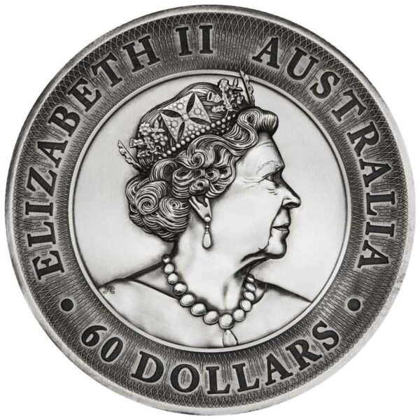 2022 Australia 2 kg Dragon & Tiger High Relief Antique Finish Silver Coin