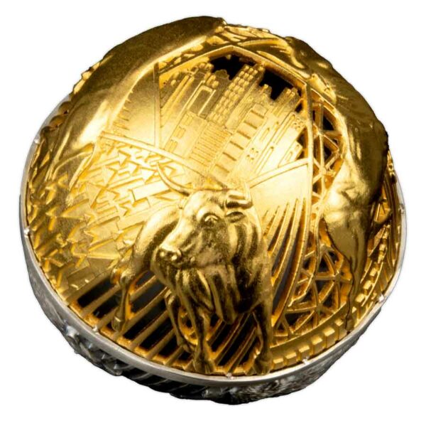 2022 Samoa Bull & Bear Filigree Spherical Silver Coin