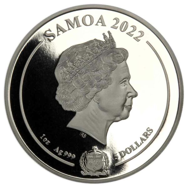 2022 Samoa 1 Ounce Lord of the Rings Black Platinum Silver Coin
