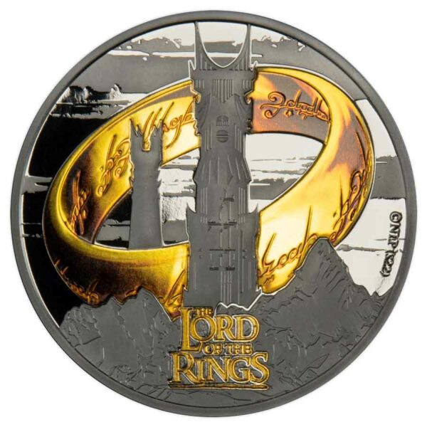 2022 Samoa 1 Ounce Lord of the Rings Black Platinum & 24K Silver Coin