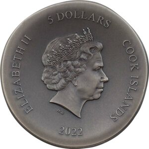 2022 Cook Islands 1 oz Pegasos Ultra High Relief Antique Finish Silver Coin