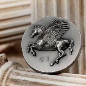 Pegasos 1 oz Ultra High Relief Antique Finish Silver Coin