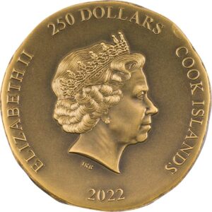 2022 Cook Islands 1 oz Pegasos Ultra High Relief Antique Finish Gold Coin