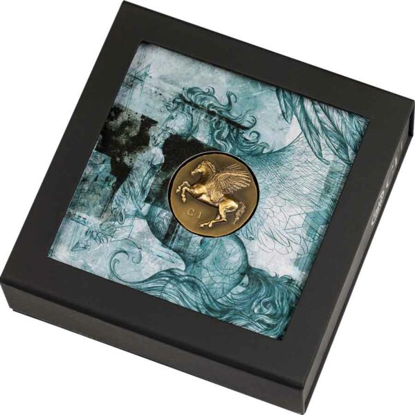 2022 Pegasos 1 oz Ultra High Relief Antique Finish Gold Coin