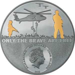 2022 Cook Islands 5 oz Real Heroes Special Forces Ultra High Relief Gold Coin