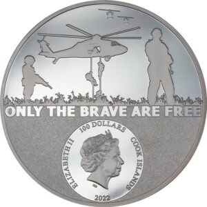 2022 Cook Islands 1 Kg Real Heroes Special Forces Ultra High Relief Black Proof Silver Coin