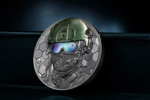 2022 Cook Islands 1 Kilogram Real Heroes Special Forces Ultra High Relief Black Proof Silver Coin