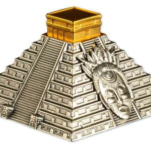 2022 Mayan Pyramid of Chichen Itza 5 oz 3D Minted Silver Coin