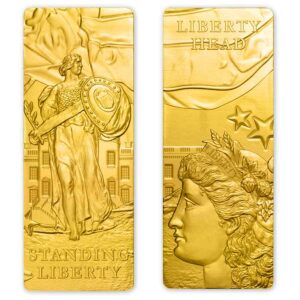 2022 Barbados 4 X 1 Ounce Lady Liberty Gold Plated Silver Coin Collection