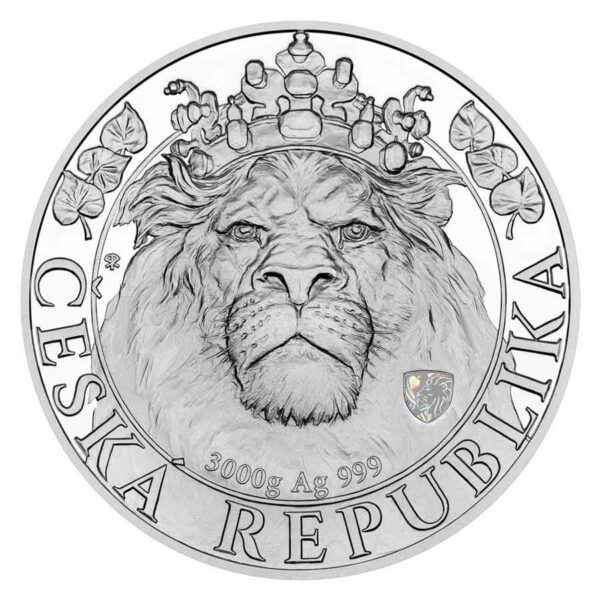 2022 Niue 3 Kilogram Czech Lion Hologram Security Privy Silver Proof Coin