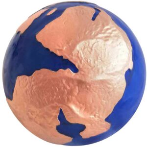 2022 Barbados 3 Ounce Pangaea Blue Marble Rose Gold Spherical Silver Coin