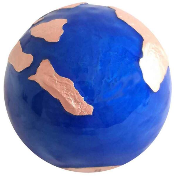 2022 Barbados 3 oz Pangaea Blue Marble Rose Gold Spherical Silver Coin