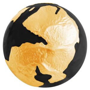 2022 Barbados 3 Ounce Pangaea Black Marble Gilded Spherical Silver Coin