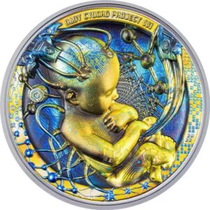 2022 Palau 3 Ounce "The Baby" Cyborg Revolution Black Proof Silver Coin