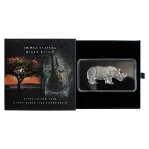 Animals of Africa Black Rhino Silver Coin