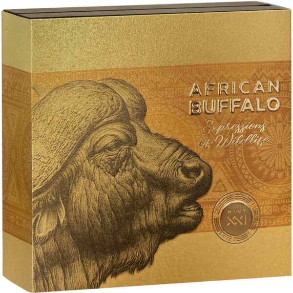 African Buffalo Expressions of Wildlife 2 oz High Relief Silver Coin
