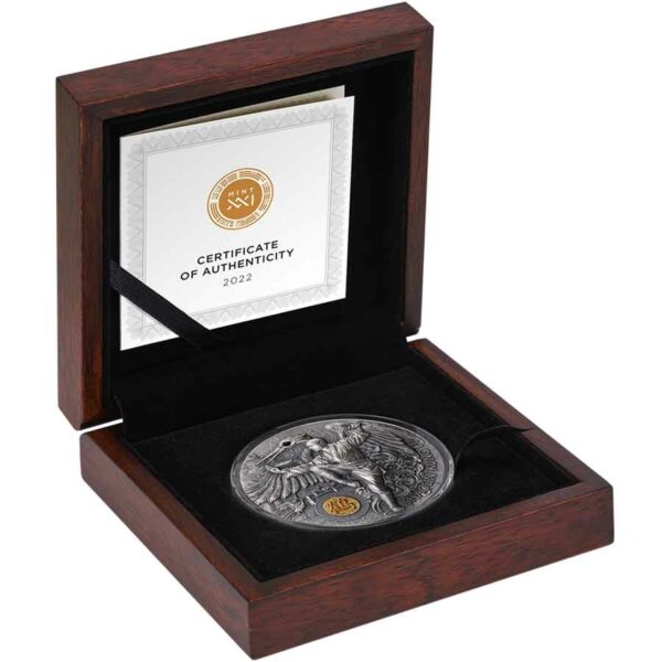 2022 Shaolin Crane Martial Arts 2 oz High Relief Gilded Silver Coin
