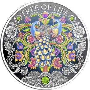 2022 Ghana 1 Ounce Tree of Life Proof-like Colored Silver Coin