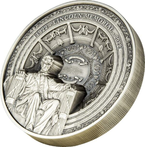 2022 Lincoln Memorial 1 Kilo 100th Ann 4-Layer Silver Coin