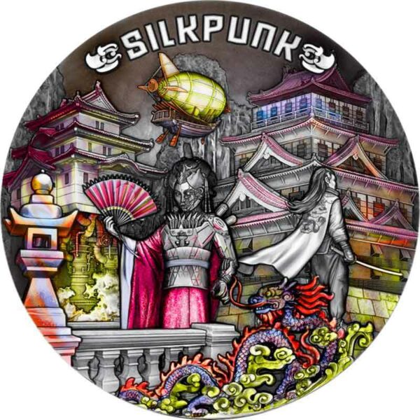 2022 Niue 2 Ounce Punk Universe Silkpunk UV Color High Relief Silver Coin