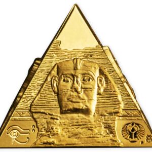 2023 Pyramid of Giza 5 oz 3D Minted Antiqued Gold Coin