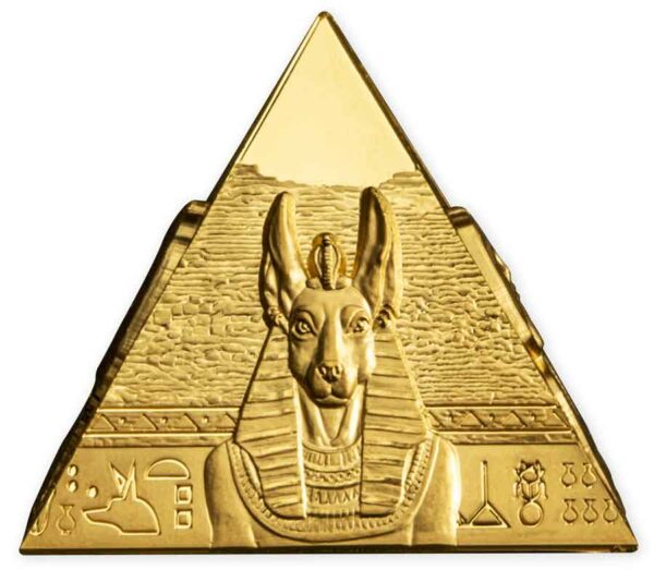 2023 Samoa 5 oz Pyramid of Giza 3D Minted Antiqued Gold Coin