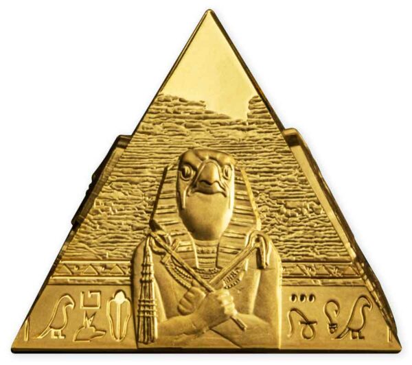 2023 Samoa 5 Ounce Pyramid of Giza 3D Minted Antique Finish Gold Coin