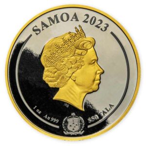 2023 Samoa 5 oz Lord of the Rings Black Platinum Silver Coin