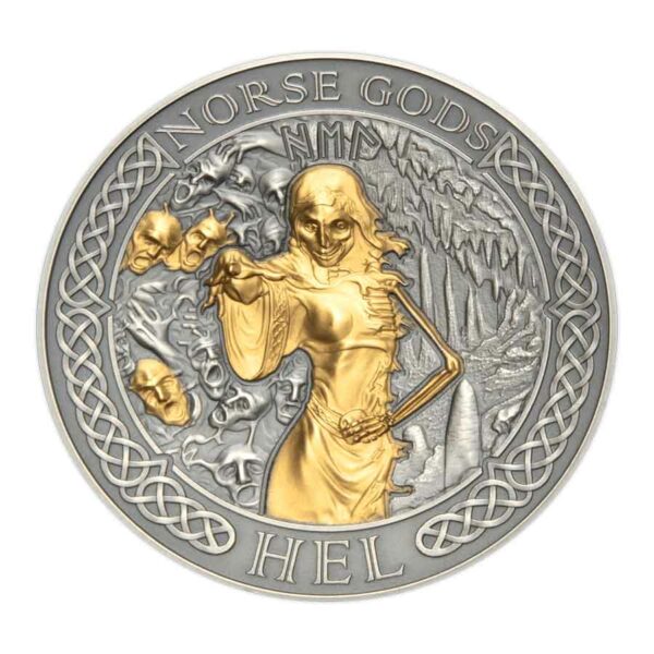 2023 Cook Islands 2 Ounce Norse Gods Hel High Relief Antique Finish Silver Coin