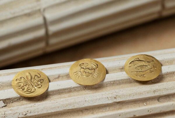 Crab, Dolphin & Tuna and Octopus 1/2 Gram Silk Finish Gold Coins
