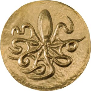 2022 Cook Islands 1/2 Gram Ancient Greece Octopus Silk Finish Gold Coin