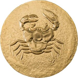 2022 Cook Islands 1/2 Gram Ancient Greece Crab Silk Finish Gold Coin