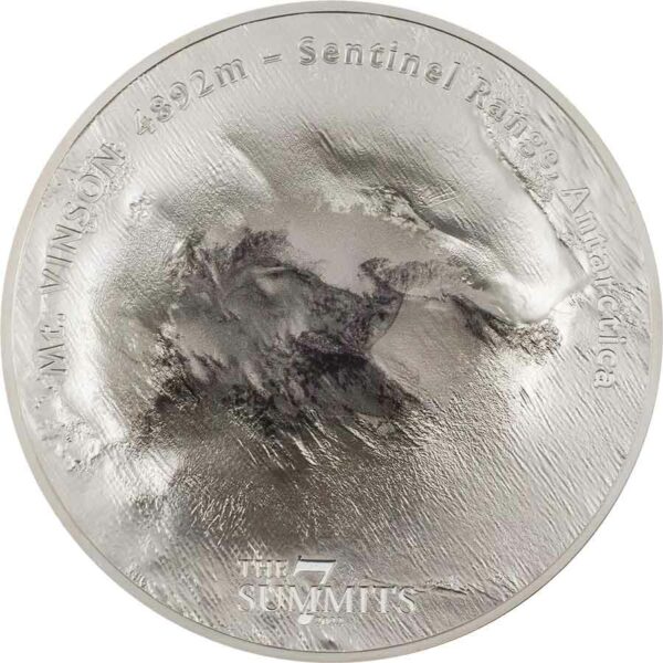 2022 Cook Islands 5 Ounce 7 Summits Mount Vinson Ultra High Relief Silver Coin